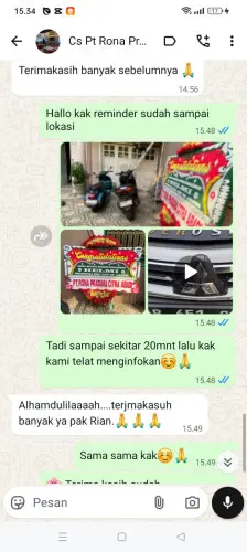Testimonial Papan Bunga parakangarokgek